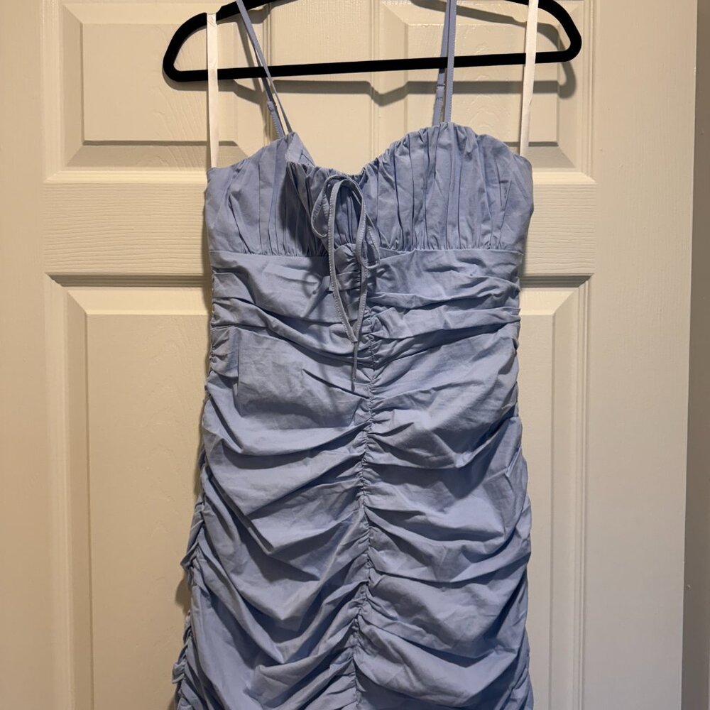 NWOT | More to Come | Blue Poplin Mini Dress, Size M